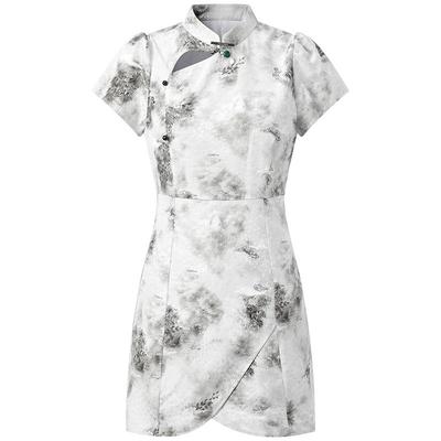 【商场同款】太平鸟女装夏季新款Daria Song新中式连衣裙短款旗袍