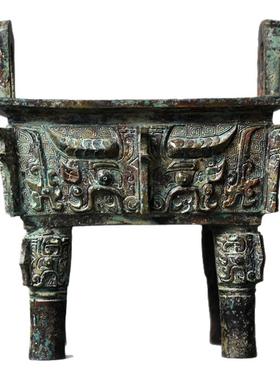 御如意纯铜大方鼎复古办公室摆设