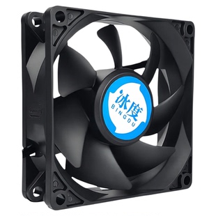 冰度电脑CPU风扇散热8025双滚珠温控厘米8CM静音大风量3针4线8015