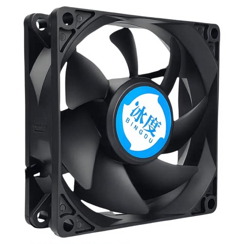 冰度电脑CPU风扇散热8025双滚珠温控厘米8CM静音大风量3针4线8015