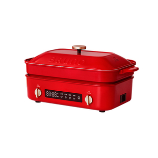 BRUNO多功能料理锅烤肉煎肉鸳鸯火锅电蒸煮一体家用多功能锅官方