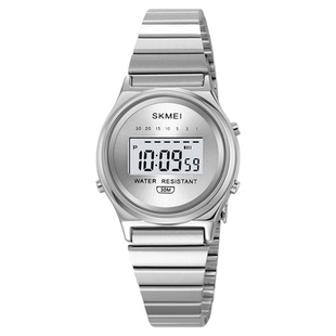 时刻美Skmei复古经典商务钢带学生多功能防水女士手表倒计时腕表