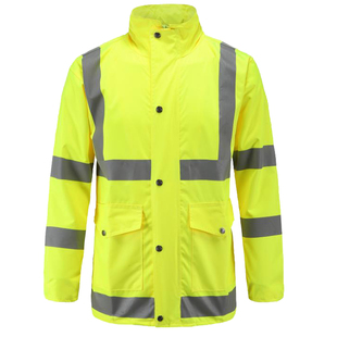 荧光绿黄交通执勤保安物业分体防水透气反光雨衣雨裤套装防汛应急