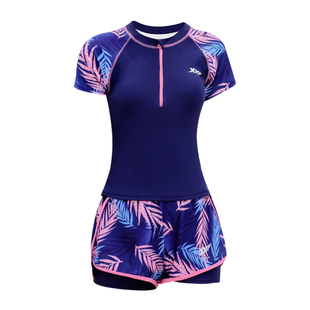 特步游泳衣女2025年新款显瘦保守学生游泳馆专用训练度假分体泳装