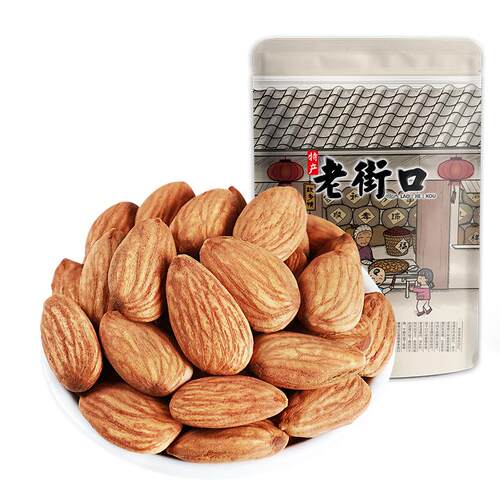 老街口原味巴旦木仁500g扁桃仁杏仁干果烘焙孕妇坚果休闲零食新货