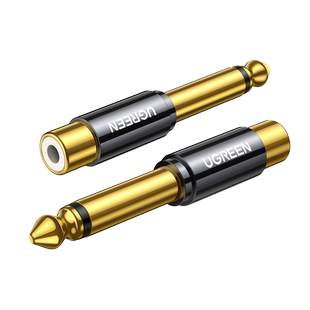 绿联6.5转莲花头6.35公转rca莲花母插头吉他功放调音台电钢琴音响