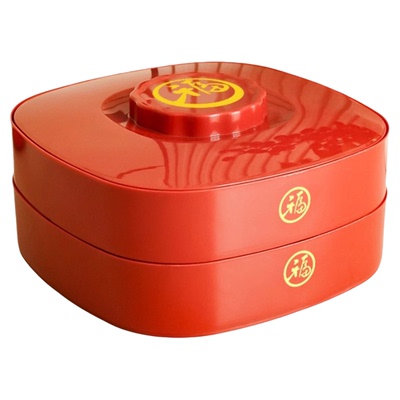 新年喜庆双层瓜子零食收纳果盘