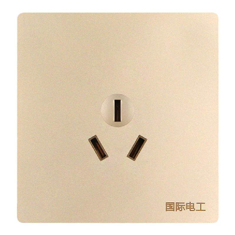 开关插座香槟金空调热水器插香槟金三孔16A墙壁开关插座面板