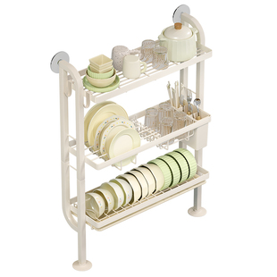 窄边碗碟沥水架碗盘收纳架厨房置物架上墙水槽极窄免打孔放碗小型