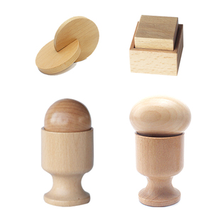 托育IC班教玩具蒙台梭利相扣圆木片椭圆和杯子圆球和杯子手眼协调