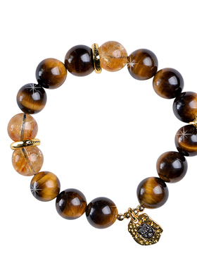 金霸黄水晶金刚杵招财转运手链