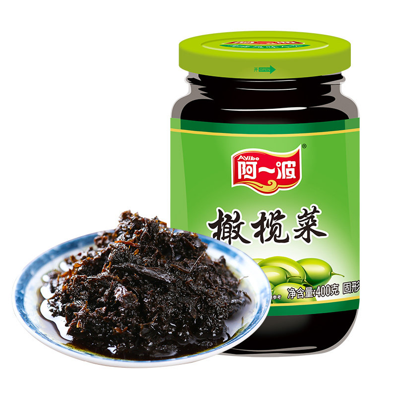 阿一波橄榄菜大瓶装400g*3瓶即食酱菜下饭菜早餐配粥佐餐咸菜罐装