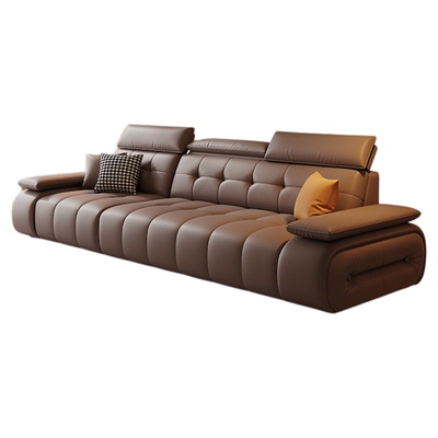 真皮沙发2025新款客厅皮沙发意式头层牛皮直排小户型广东佛山沙发