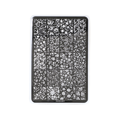 可悬挂美甲转印钢板蕾丝蝴蝶结花卉新年印花模具透明硅胶印章工具