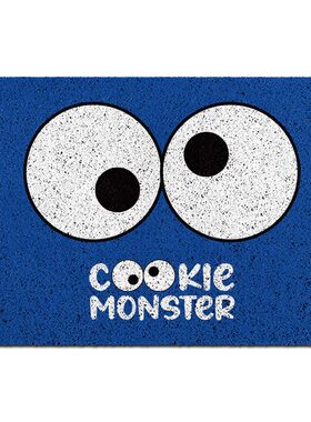 高级感地垫芝麻街甜品怪cookie monster丝圈地垫蹭土进门玄关地垫