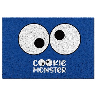 高级感地垫芝麻街甜品怪cookie monster丝圈地垫蹭土进门玄关地垫