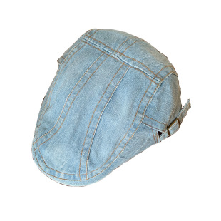 水洗牛仔前进帽女春夏款日系复古显脸小贝雷帽反戴大头围画家帽子
