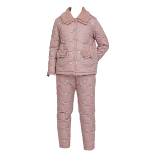 曼诺曼蒂克秋冬新款睡衣女加厚保暖家居服套装碎花甜美舒适可外穿