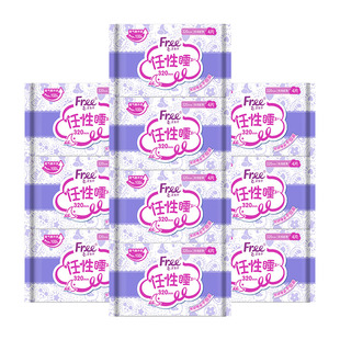 free飞卫生巾女超薄棉柔触感亲肤立围320mm姨妈巾10包组合装40片