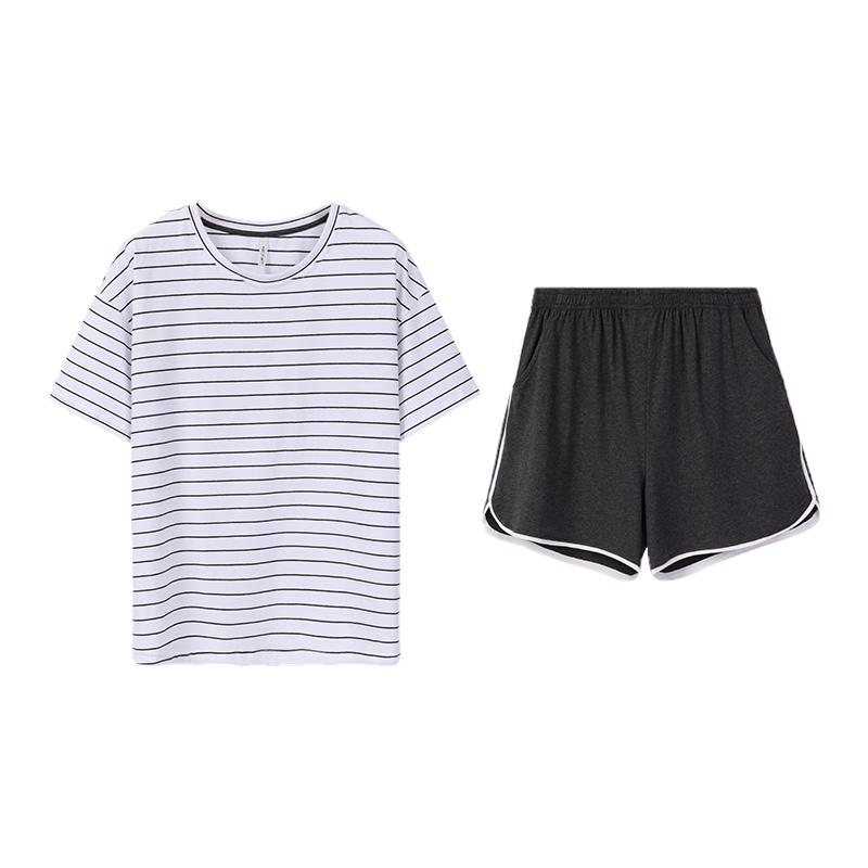 安之伴清仓睡衣女士夏季短袖两件套装甜美可爱薄款休闲家居服外穿