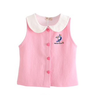 女童马甲春秋装新款休闲韩版宝宝背心百搭翻领开衫儿童马甲纯棉潮