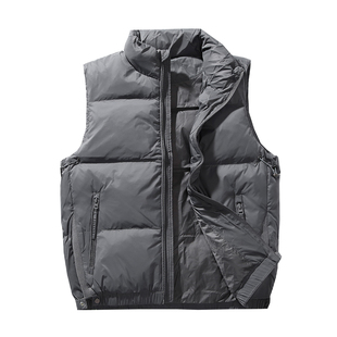 高级感立领灰色羽绒马甲男2025秋冬季轻便保暖无袖坎肩背心外套潮