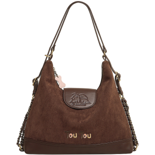 新年礼物TOUTOU线条小狗托特包大容量豹纹腋下包通勤轻便双肩包女