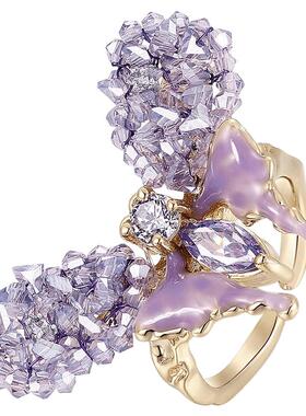 shes茜子滴油轻奢蝴蝶戒指女