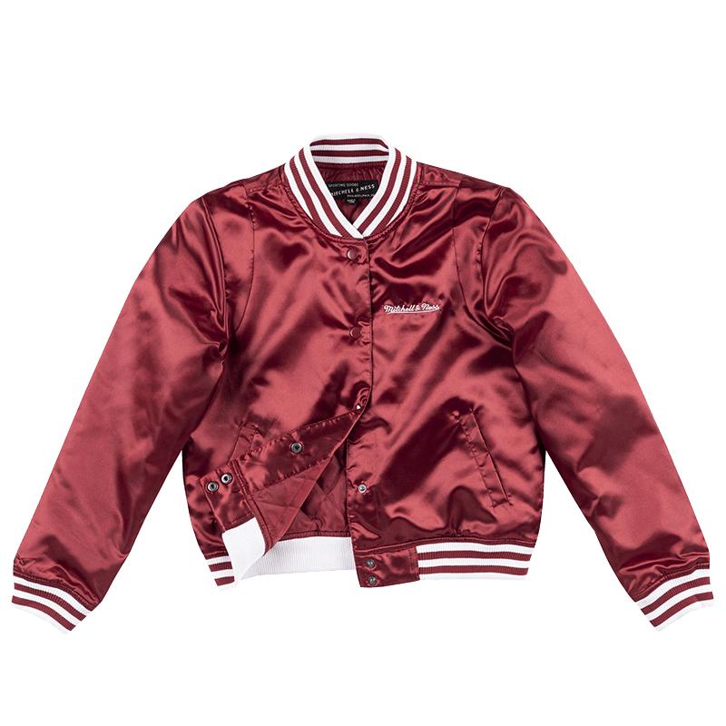 Mitchell&Ness官方短款外套经典logo休闲运动棒球服条纹上衣夹克