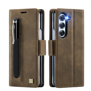 适用三星Z Fold7插卡手机壳fold6磁吸翻盖保护套fold5新款支架保护壳W24/W26商务高档防摔壳无线充电壳带笔槽