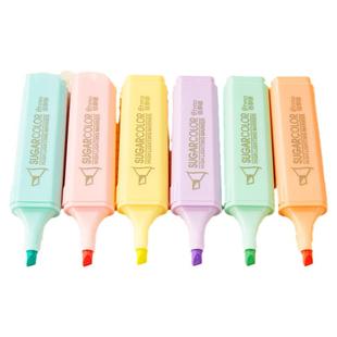 荧光笔6色学生做笔记耐用无味大容量彩色荧光笔划重点彩色记号笔