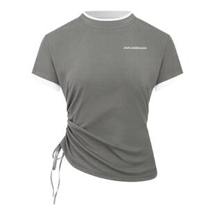 ANN ANDELMAN 女士拼接假两件抽褶短袖T银泰百货301286