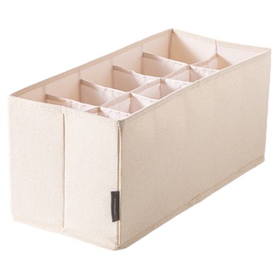 霜山分格瑜伽裤收纳盒衣服分区布艺整理盒T恤打底裤收纳储物盒