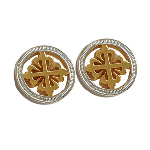 才子高档西服定制双色镂空骑士盾法式衬衫袖扣潮男商务日常袖钉