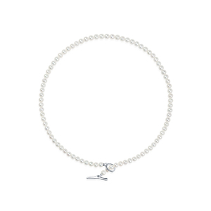 京润珍珠执安925银淡水珍珠全珠项链5.0-6.0mm强光圆形基础百搭款