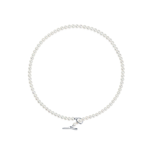 京润珍珠执安925银淡水珍珠全珠项链5.0-6.0mm强光圆形基础百搭款