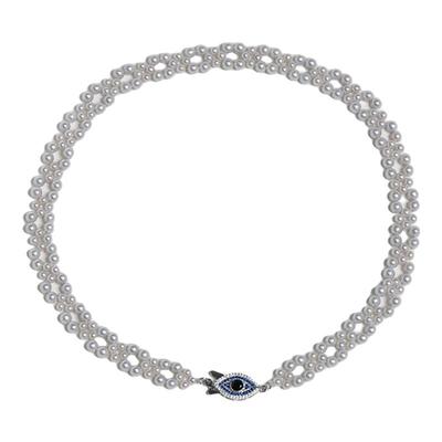 半觉【蕾丝9号】独家冰莹灰chocker手工编织经典优雅复古纯银项链