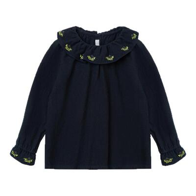 bonbonetbonbon棉刺绣衬衫浪漫