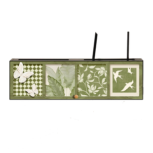 创意无线路由器支架中古风收纳盒wifi电视柜机顶盒放置架遮丑神器