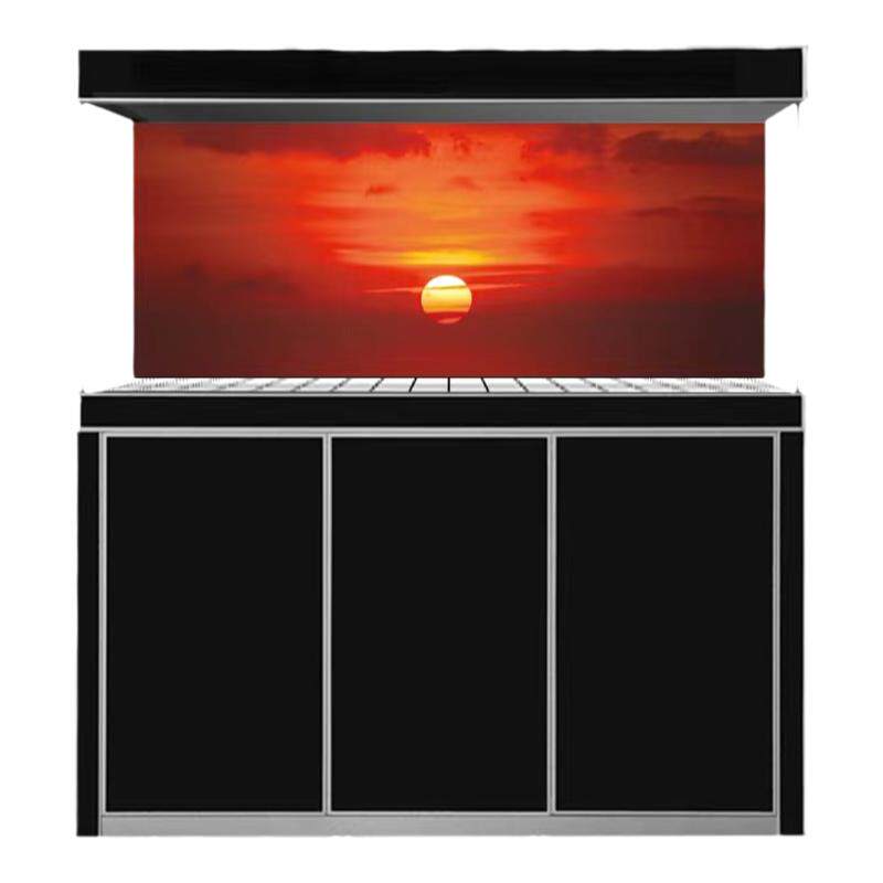 定制夕阳黄昏鱼缸自粘