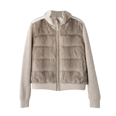 水貂羊绒羊毛拼鹅绒皮草羽绒服