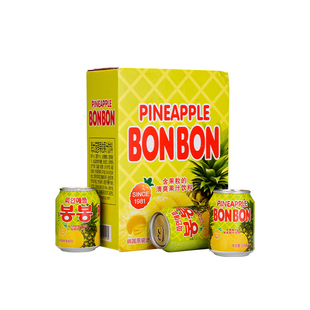 韩国进口饮料整箱饮品网红海太菠萝汁果汁果肉果粒238毫升*12瓶