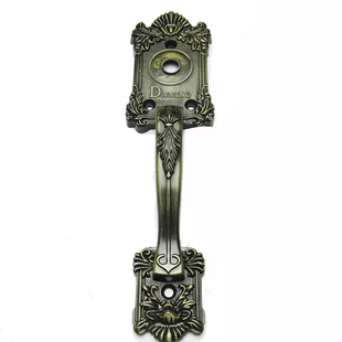 老式防盗门锁把手 自动锁拉手 自动碰锁 青古铜色