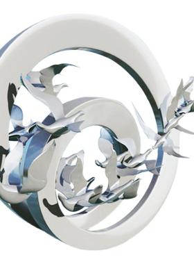 不锈钢雕塑定制圆环发光创意抽象户外广场公园景观园林艺术品摆件