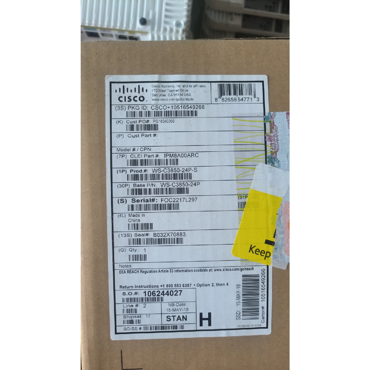 WS-C3850-24P-S 思科交换机 千兆POE交换机 网络通讯设备