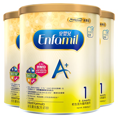 美赞臣enfa原装正品进口港版A+婴幼儿配方奶粉1段400g*3罐装
