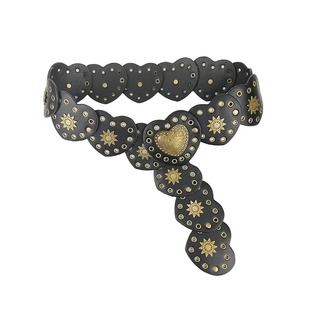 个性西部牛仔风金属铆钉腰带女复古美拉德装饰y2k显瘦腰间配饰