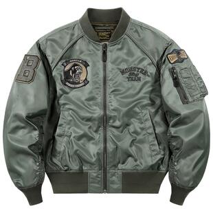 VIP美式刺绣飞行员夹克男春季宽松bomber棒球服复古休闲外套潮牌
