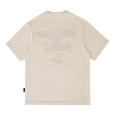 BOYLONDON植绒做旧复古潮牌针织休闲短袖春夏男女同款T恤N01142