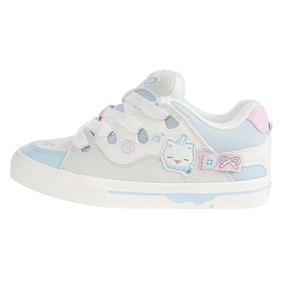 顽刻官方面包鞋鱼板小猫蓝白粉配色秋季BAKE休闲男女国潮滑板鞋